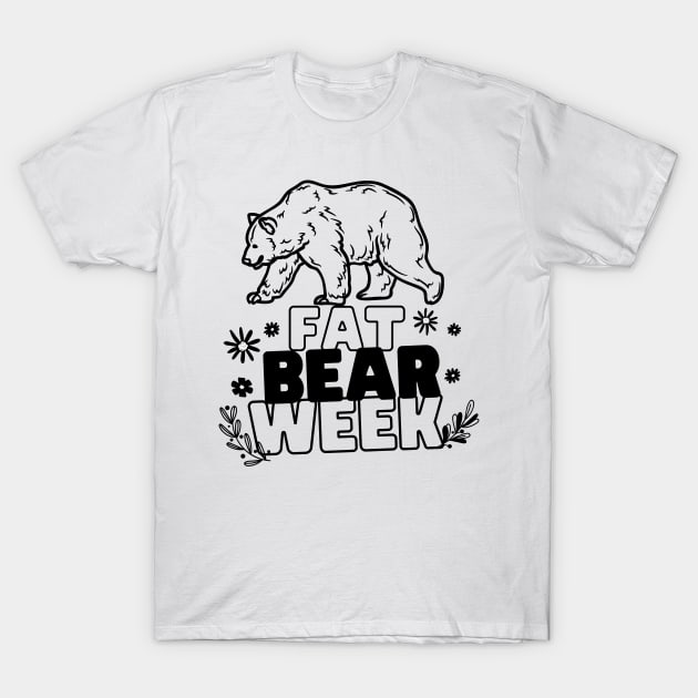 Fat Bear Week, Line Art Design T-Shirt by Teesquares